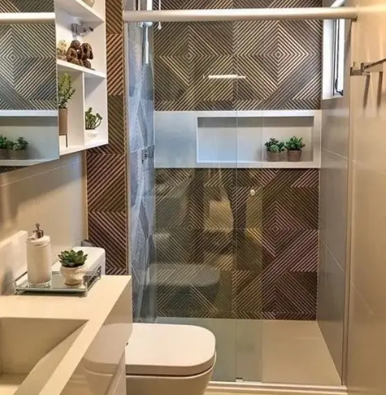 Box de vidro instalado em banheiro moderno no bairro Cristo Redentor